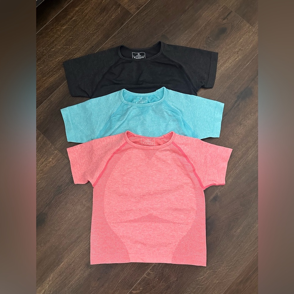 Set of Three Short Sleeve Cropped Women’s Athletic Shirts - NWOT